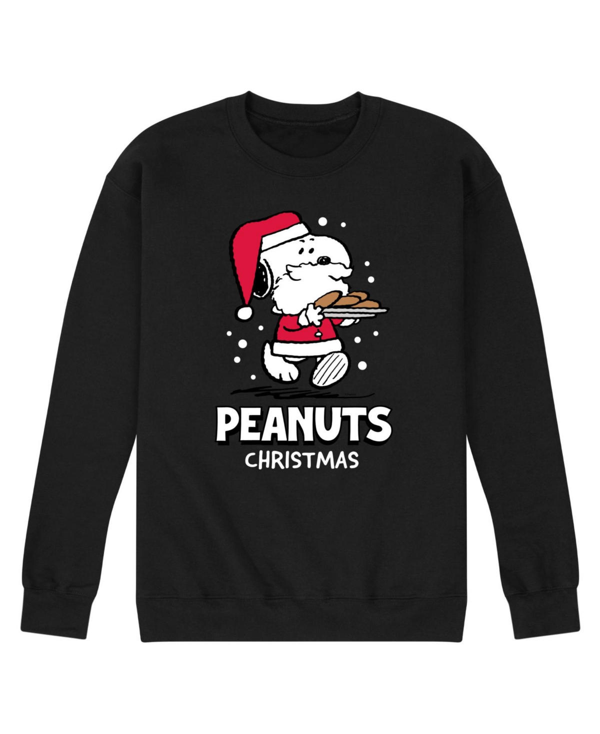 Airwaves Men's Peanuts Snoopy Santa Long Sleeve Fleece - Black