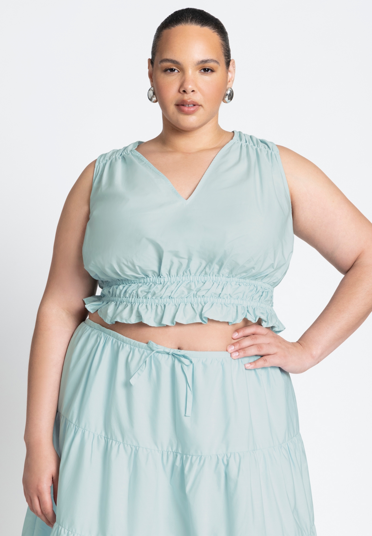 Eloquii Plus Size Shirred Top
