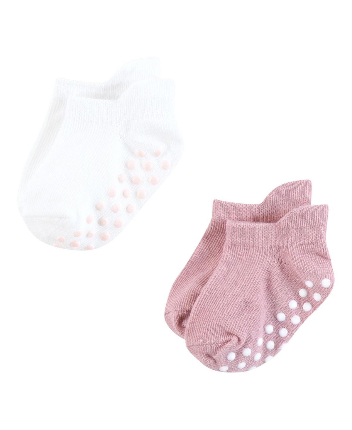 Hudson Baby Baby Girls Hudson Non-Skid No-Show Socks, Months - Mauve neutral