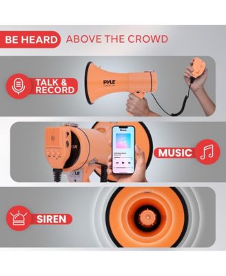 50-Watt Portable Megaphone with Siren, MP3 Input, Automatic Siren, Shoulder Strap, Lightweight