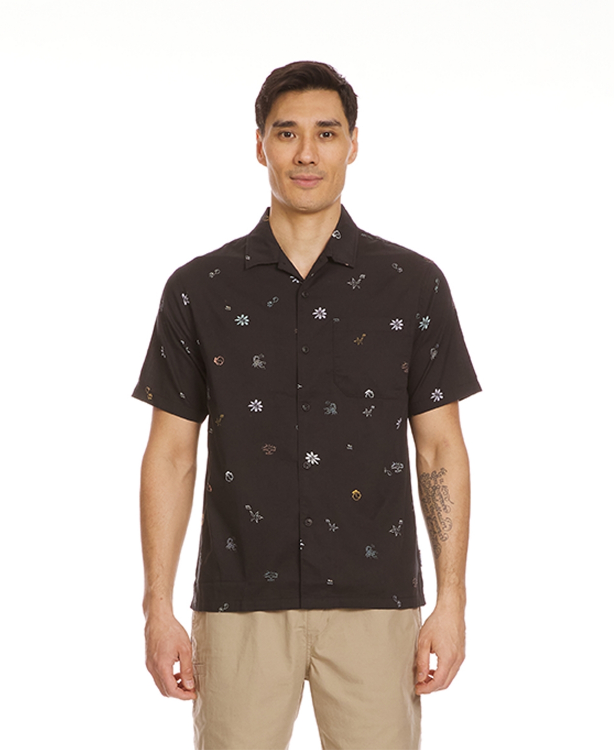 Men's Beach Club Casual Woven Shirt - Black