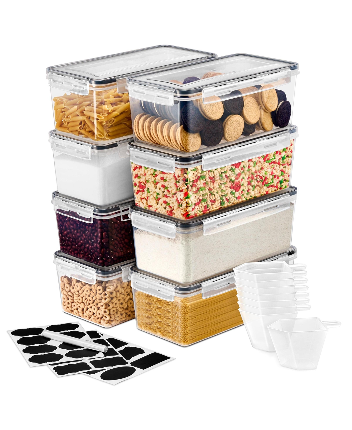 8 Pack (108oz/13.5cups) Airtight Food Storage Containers with Lids - Clear