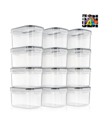 12 Pack (0.8L/27.05 Oz) Airtight Food Storage Containers with Locking Lids, Measuring Spoons & Labels