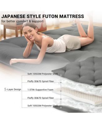 Japanese Floor Mattress Twin, Portable Futon Mattress Thicken Sleeping Mattress, for Camping & Guest Room