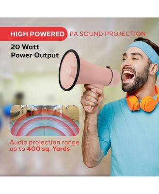 Portable Megaphone with Siren, 20 Watt Power, Aux Input for MP3, Automatic Siren, Lightweight