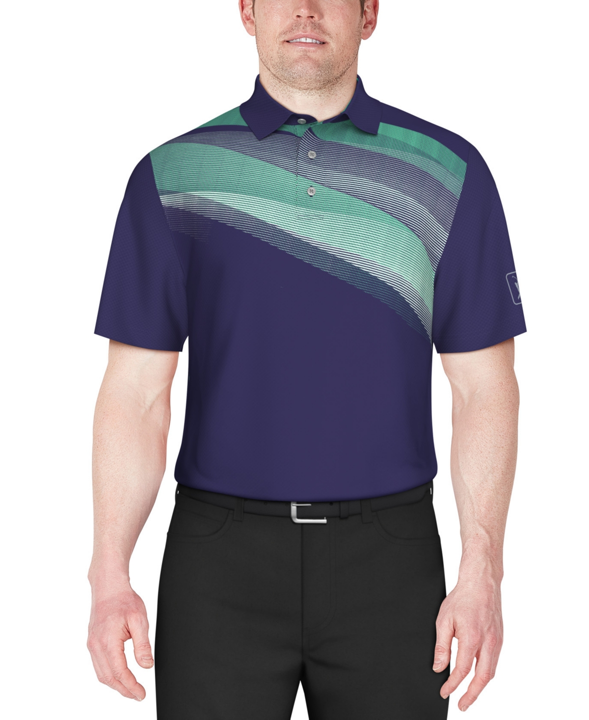 Men's Golf Bag Graphic Regular Fit Polo Shirt - Clematis B