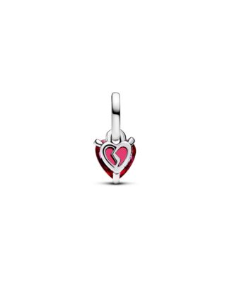 Broken Heart Red Crystal Dangle Charms