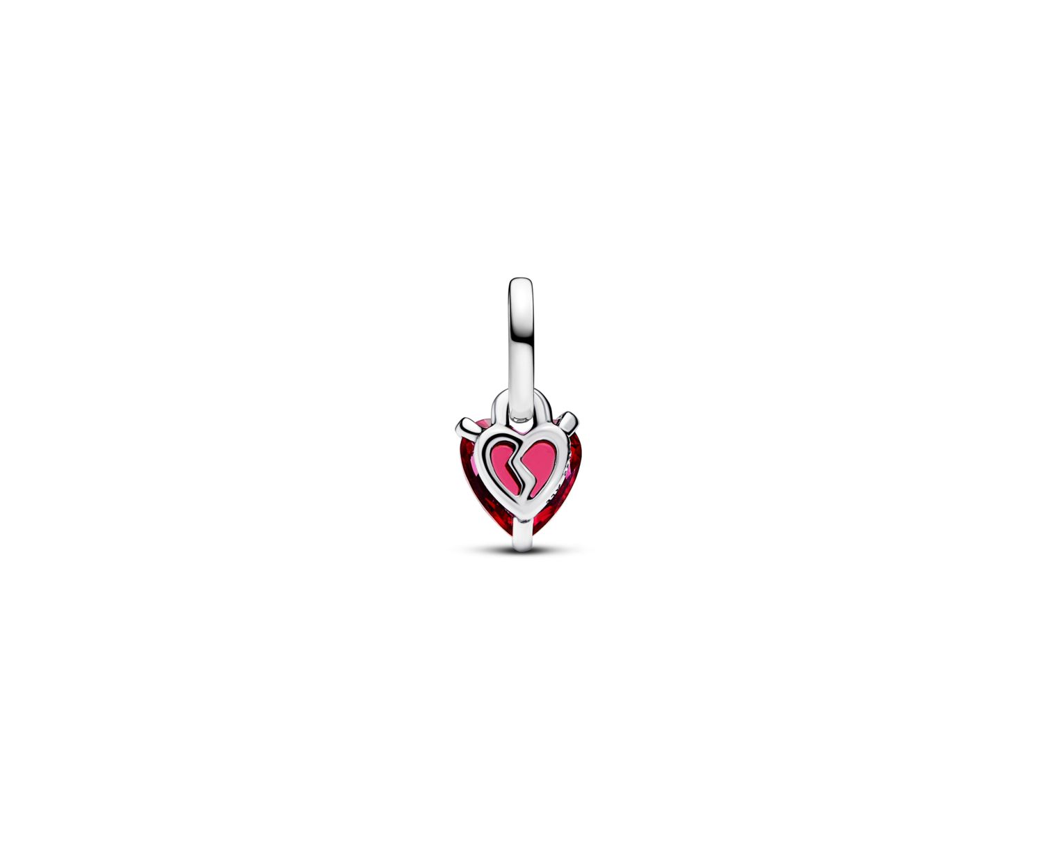 Broken Heart Red Crystal Dangle Charms