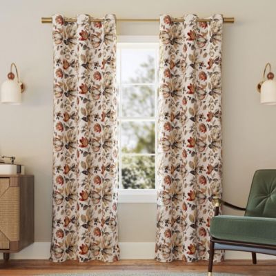 Irma Vintage Like Floral Blackout Grommet Curtain Panel
