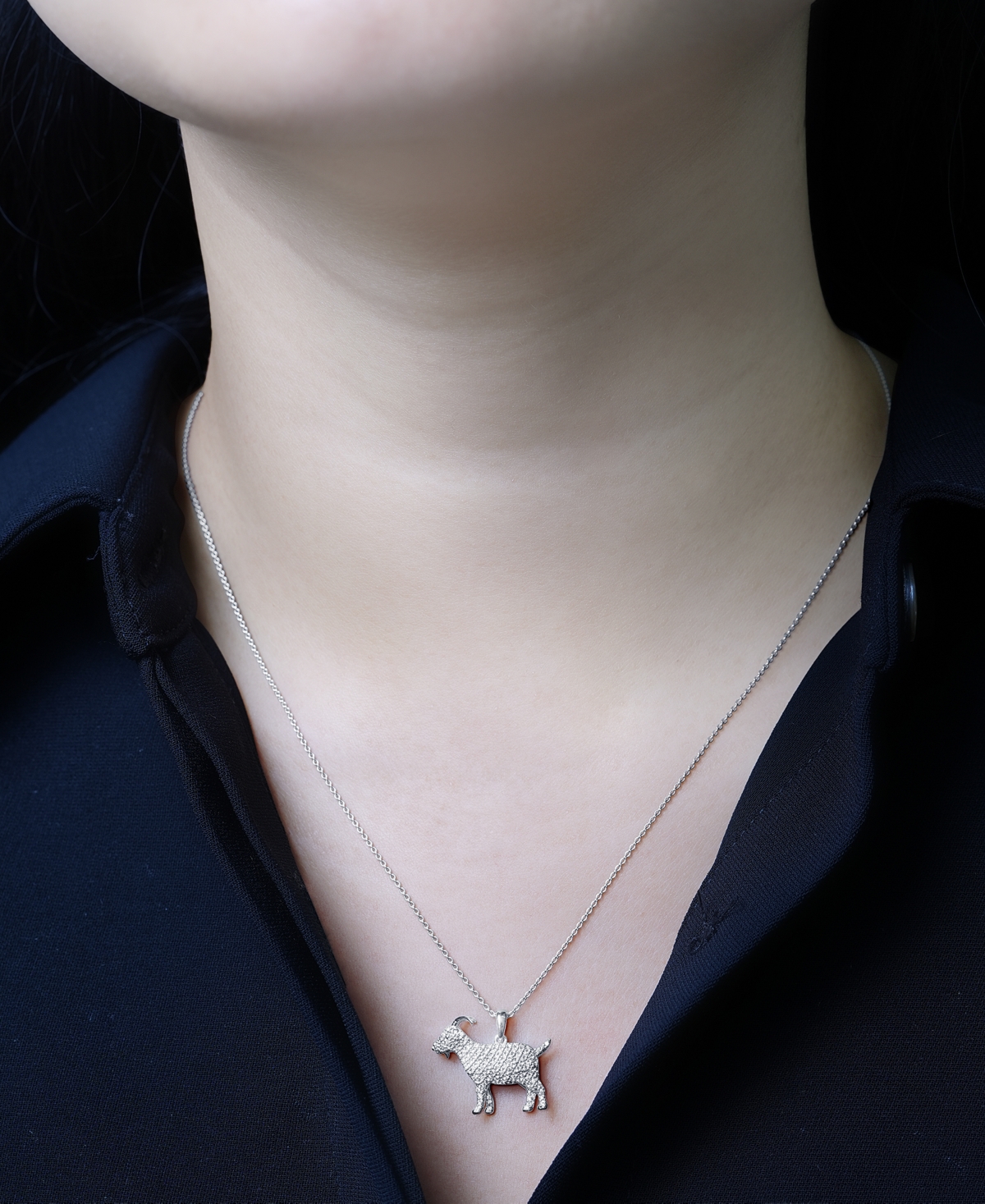 Macy's Diamond G.o.a.t. Pendant 18" Necklace (1/6 Ct. T.w.) In 10k White Gold, Exclusively At  In White Gold