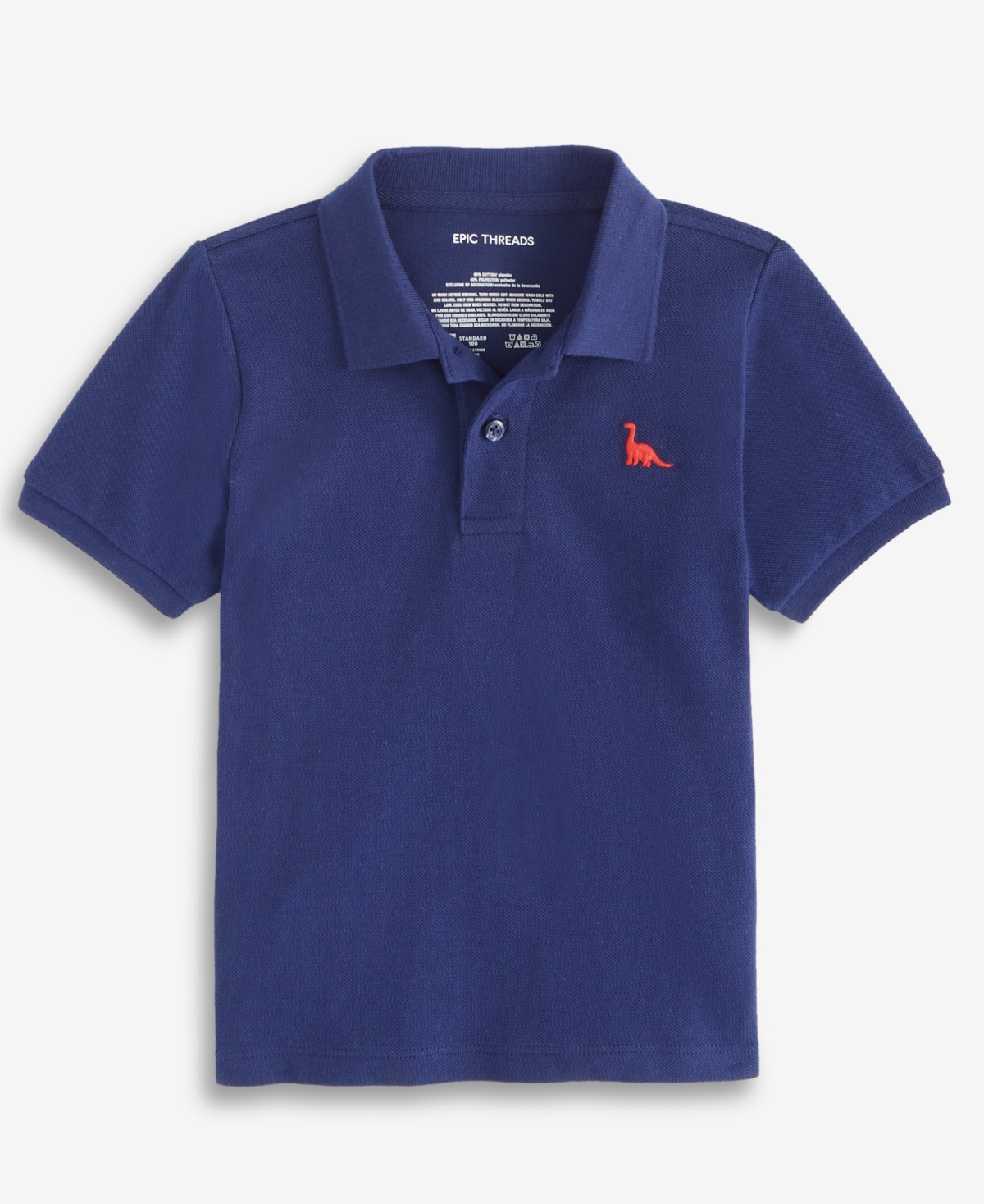 MACY'S EPIC THREADS TODDLER BOYS SOLID DINO POLO SHIRT, EXCLUSIVELY AT MACY'S 