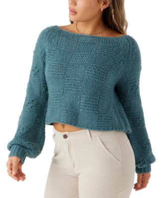 Juniors' Sacha Boat-Neck Long-Sleeve Sweater 