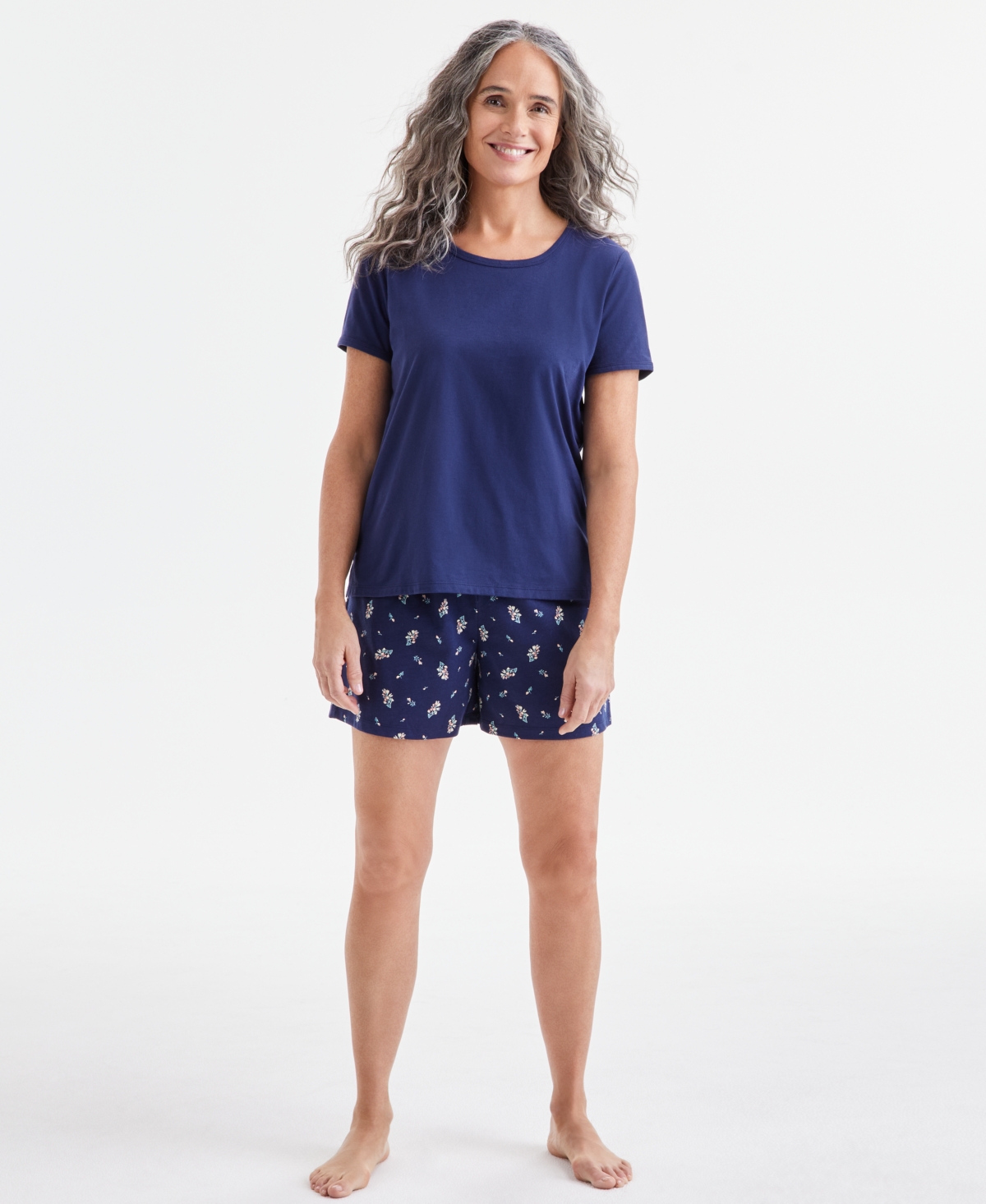 Charter Club Women's Floral Short-sleeve Pajama Set, Exclusively At Macy's