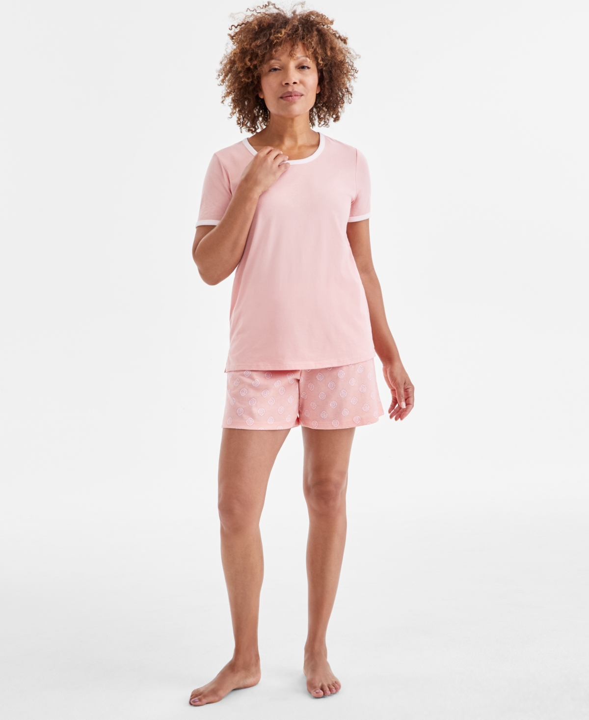 Charter Club Women's Floral Short-sleeve Pajama Set, Exclusively At Macy's