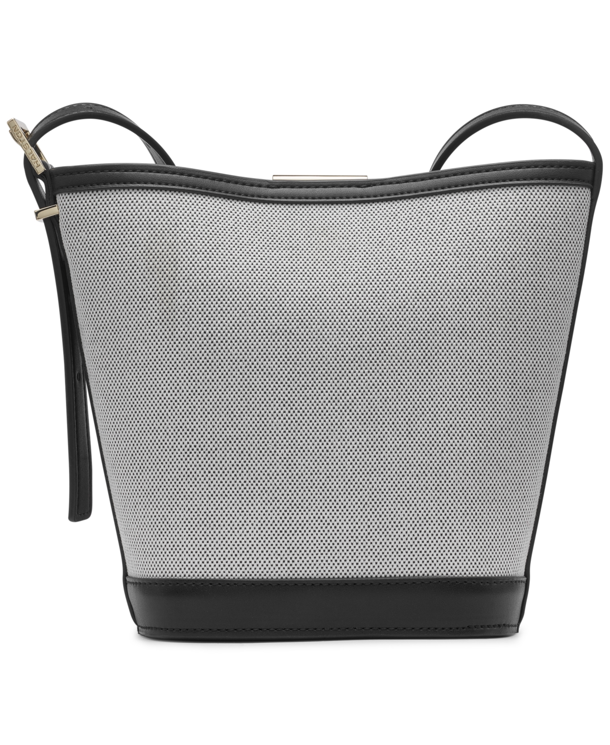 Shop Halston Jagger Medium Bucket Bag In Black,gray