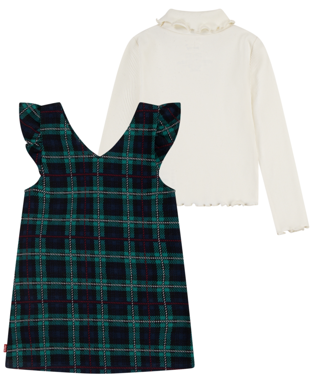 Levi's Toddler Girls Long Sleeve top and V-Neck Ruffle Skirt Set - C8ddress B