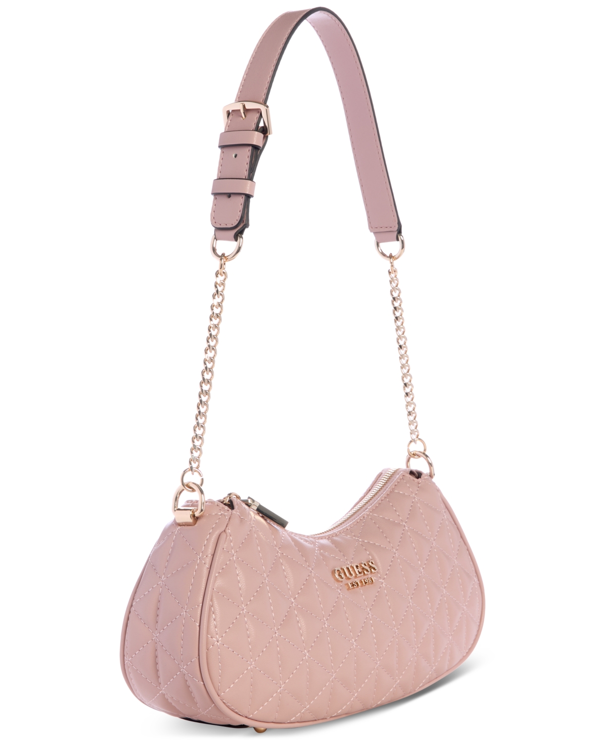 GUESS KORI TOP ZIP MEDIUM QUILTED SHOULDER BAG 
