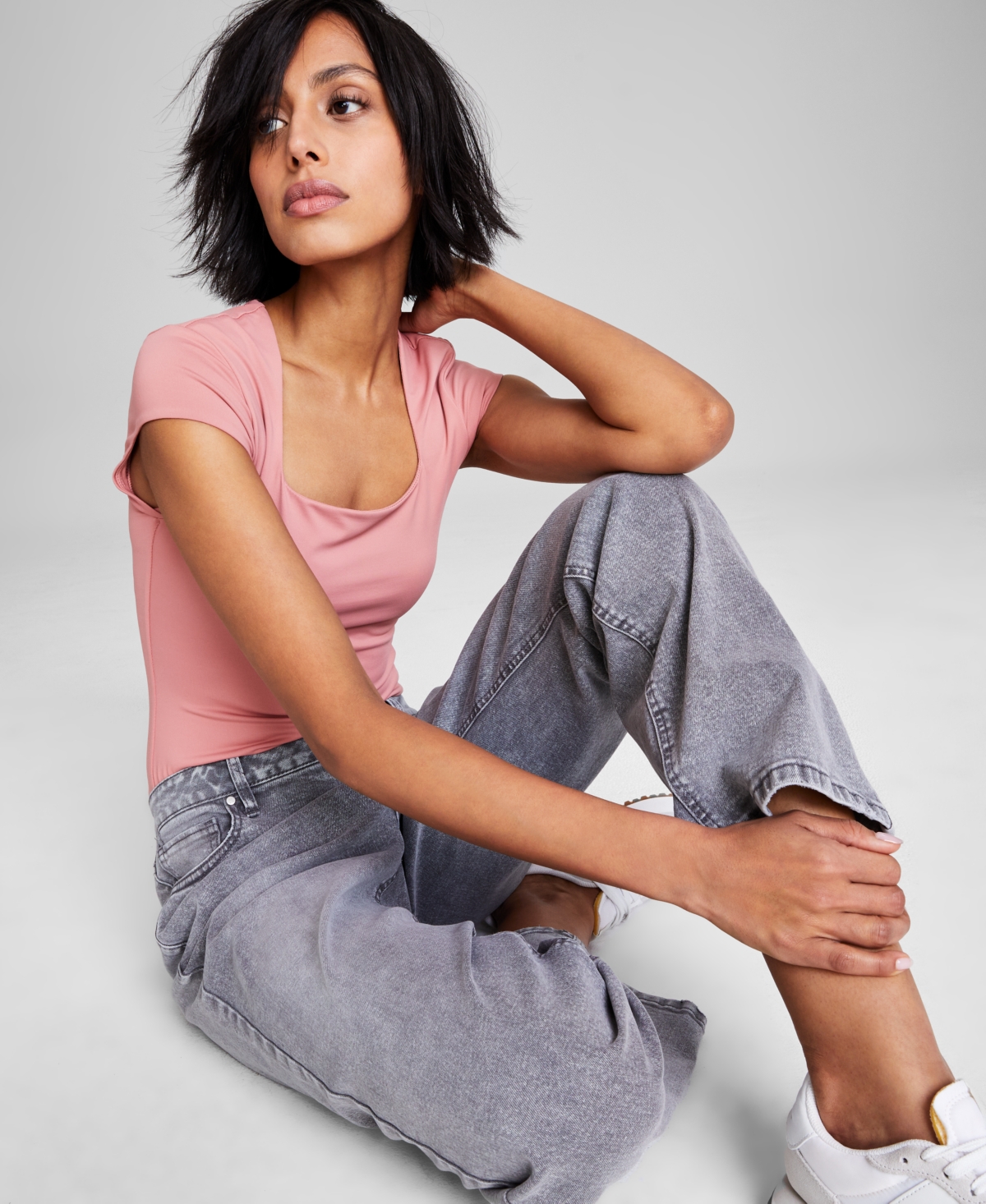 AND NOW THIS WOMEN'S TIARA ROUNDED-SQUARE-NECK BODYSUIT 