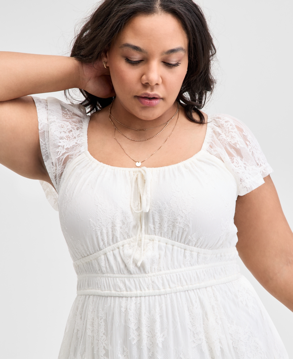 AND NOW THIS TRENDY PLUS SIZE LACE MAXI DRESS, EXCLUSIVELY AT MACY'S 