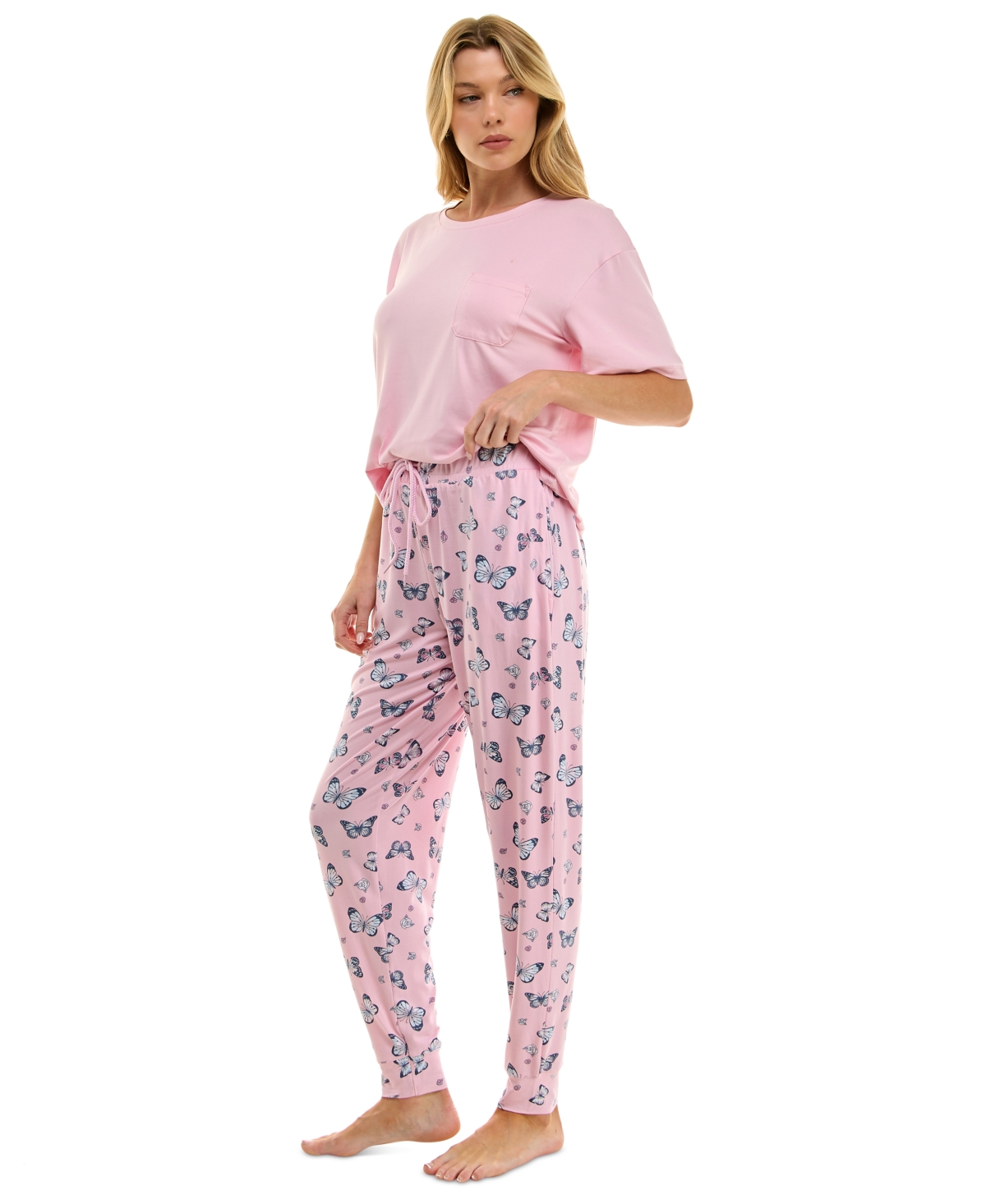 Roudelain Women's Drop-shoulder Crewneck Sleep Tee In Roseate Spoonbill