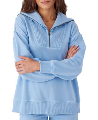 Juniors' Karma Mock-Neck Quarter-Zip Sweatshirt 