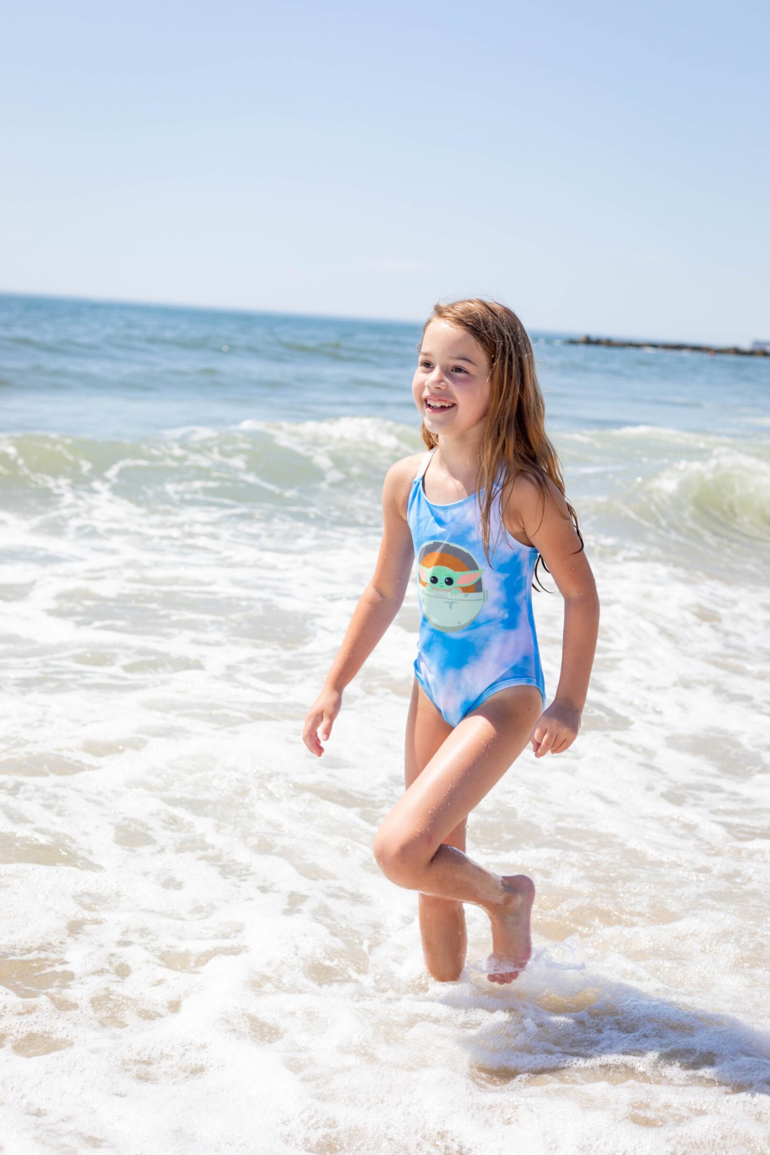 Girls Grogu One Piece Bathing Suit