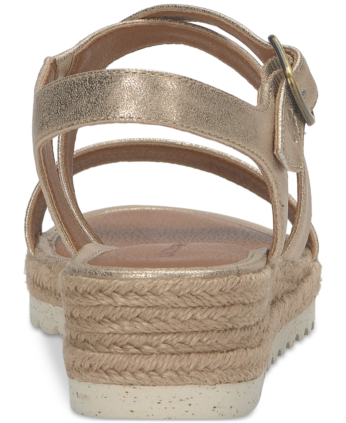 Lucky Brand Women's Trianna Strappy Espadrille Wedge Sandals In Platino Burnished Leather