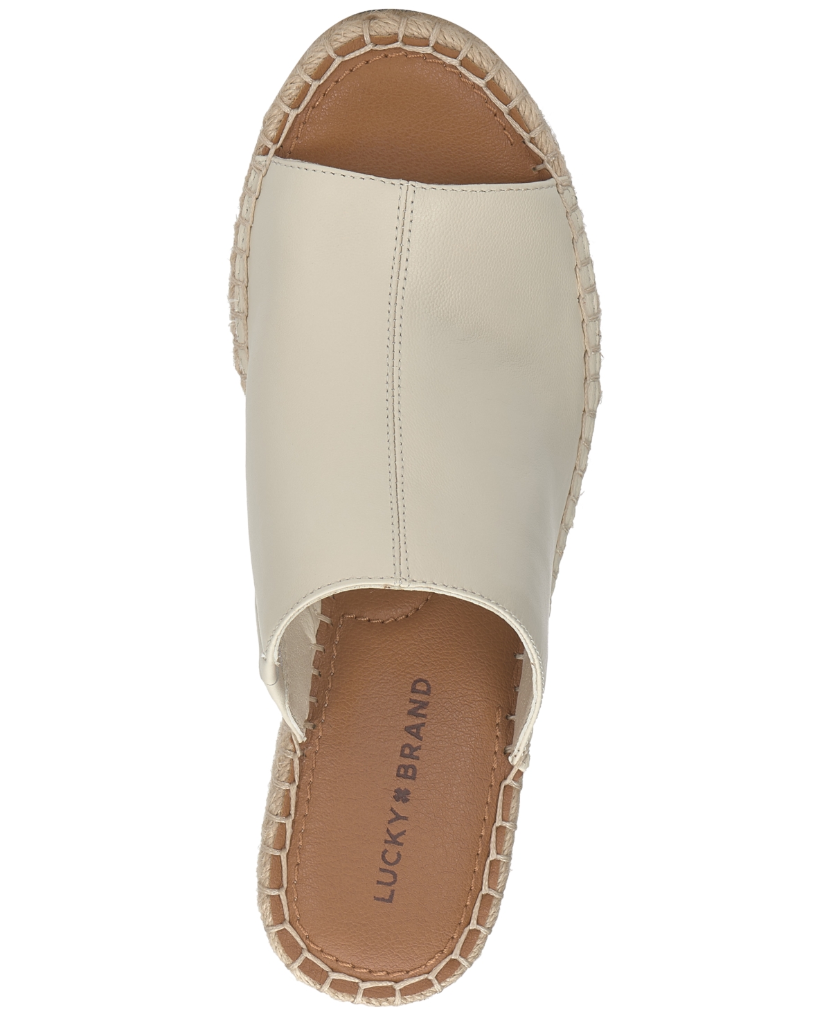 Lucky Brand Cabriah Espadrille Platform Wedge Slide Sandal In Tusk Leather