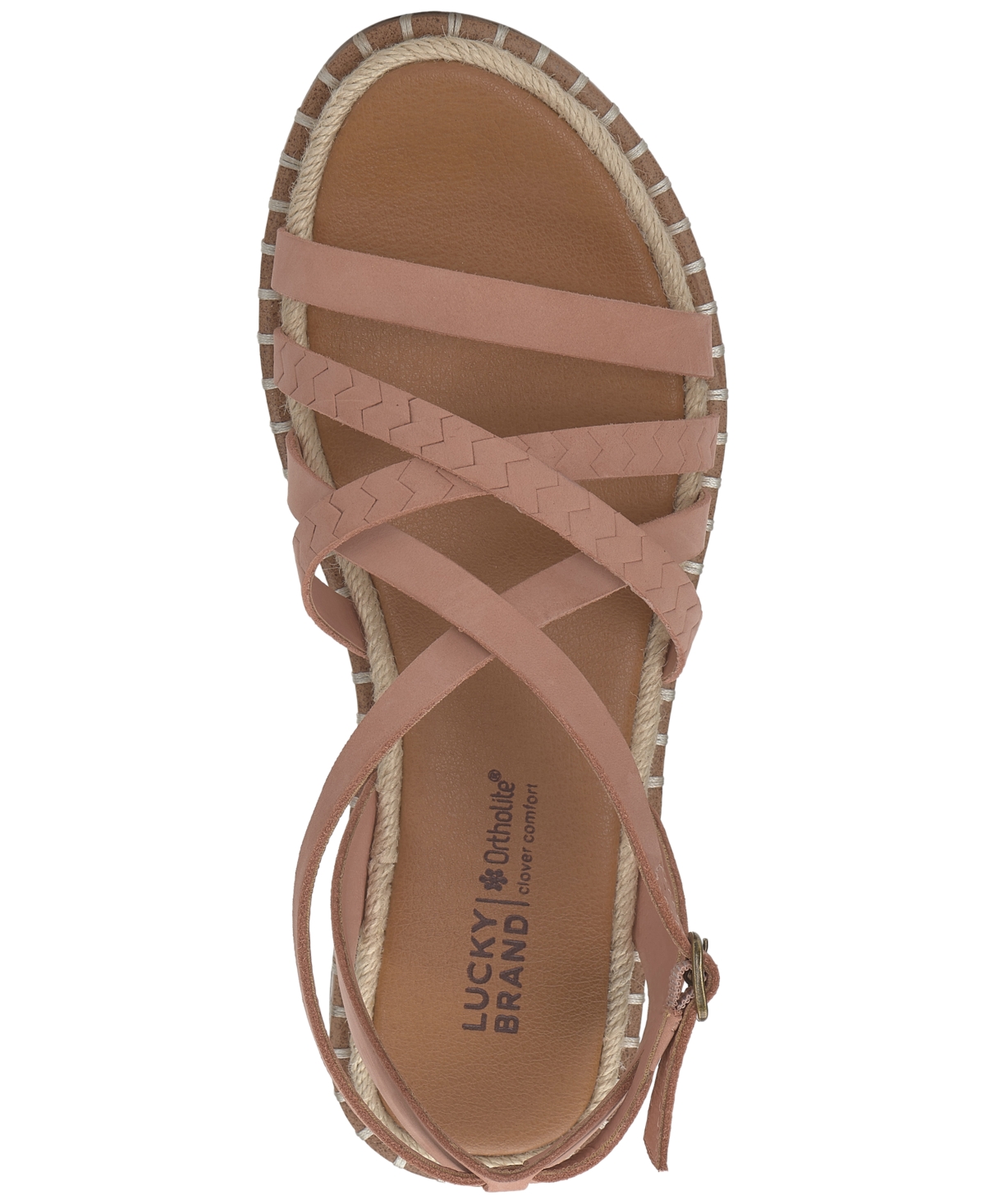 Lucky Brand Women's Kielly Strappy Whipstitch Flat Sandals In Bellini Nubuck