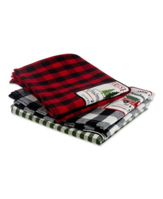 Assorted Christmas Tree Farm Embellished Dishtowels, Set of 3