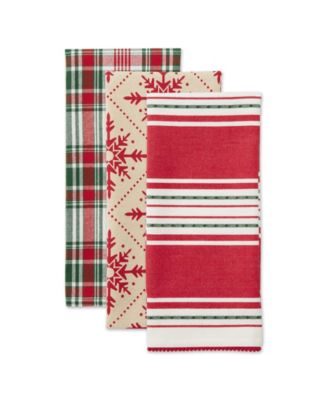 Assorted Scandinavian Snowflakes Dishtowel, Set of 3
