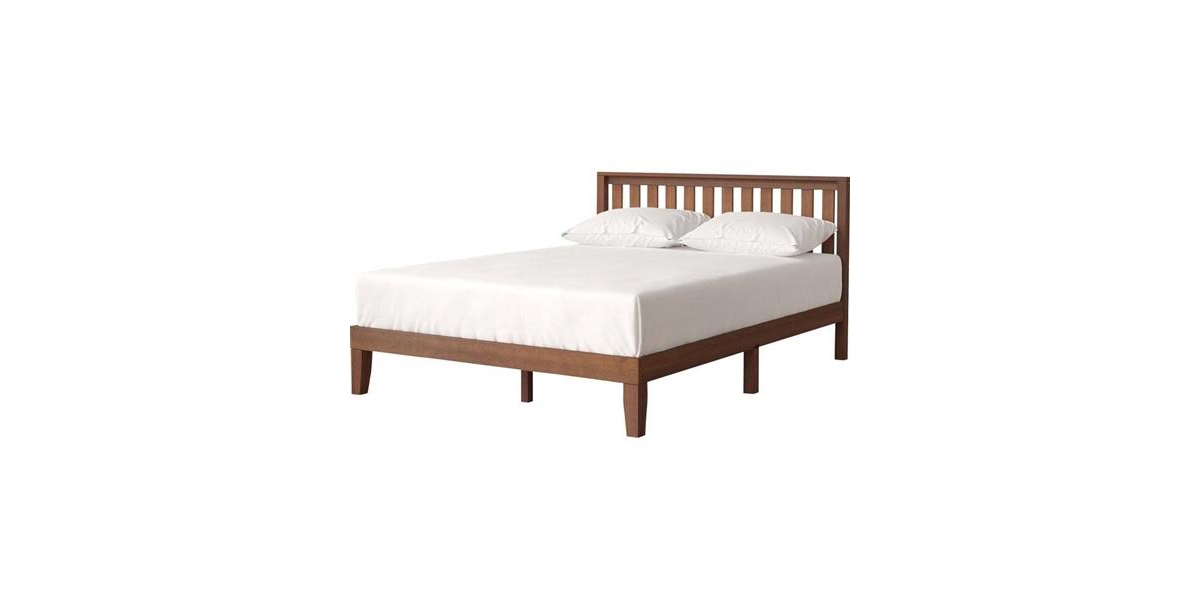 Slickblue size Solid Wood Platform Bed Frame with Headboard