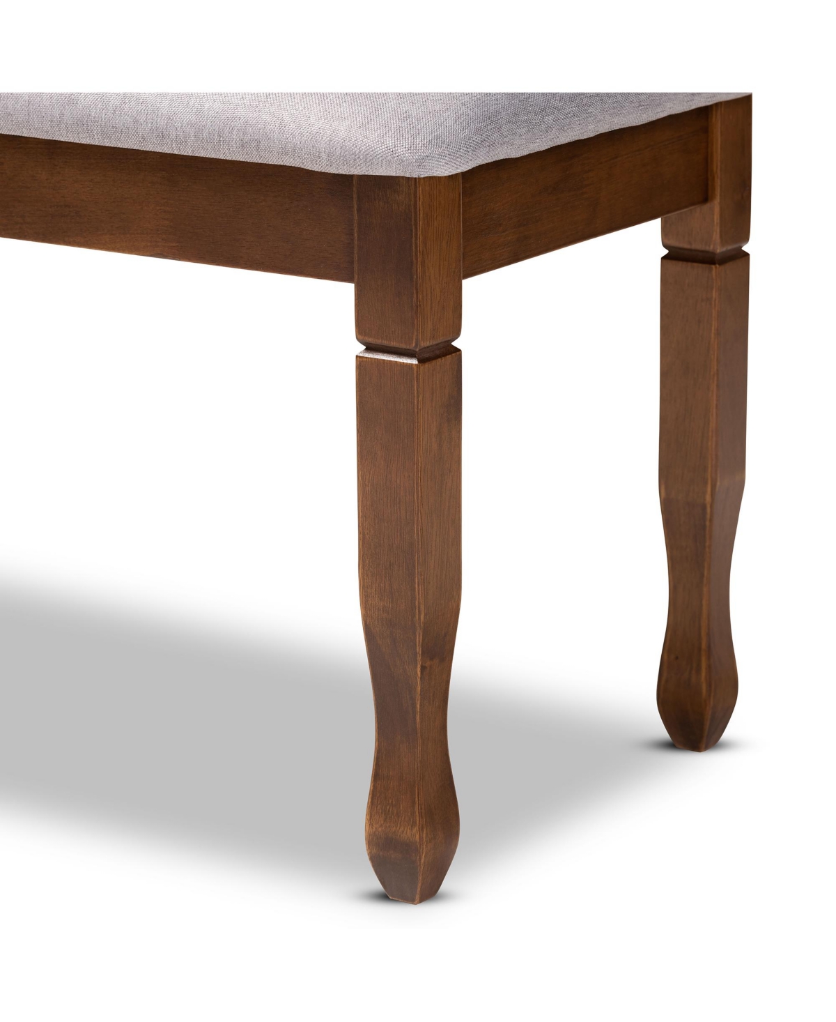 Baxton Studio Corey Modern and ContemporaryFabric Upholstered and Walnut Brown Finished Wood Dining Bench - Grey/walnut