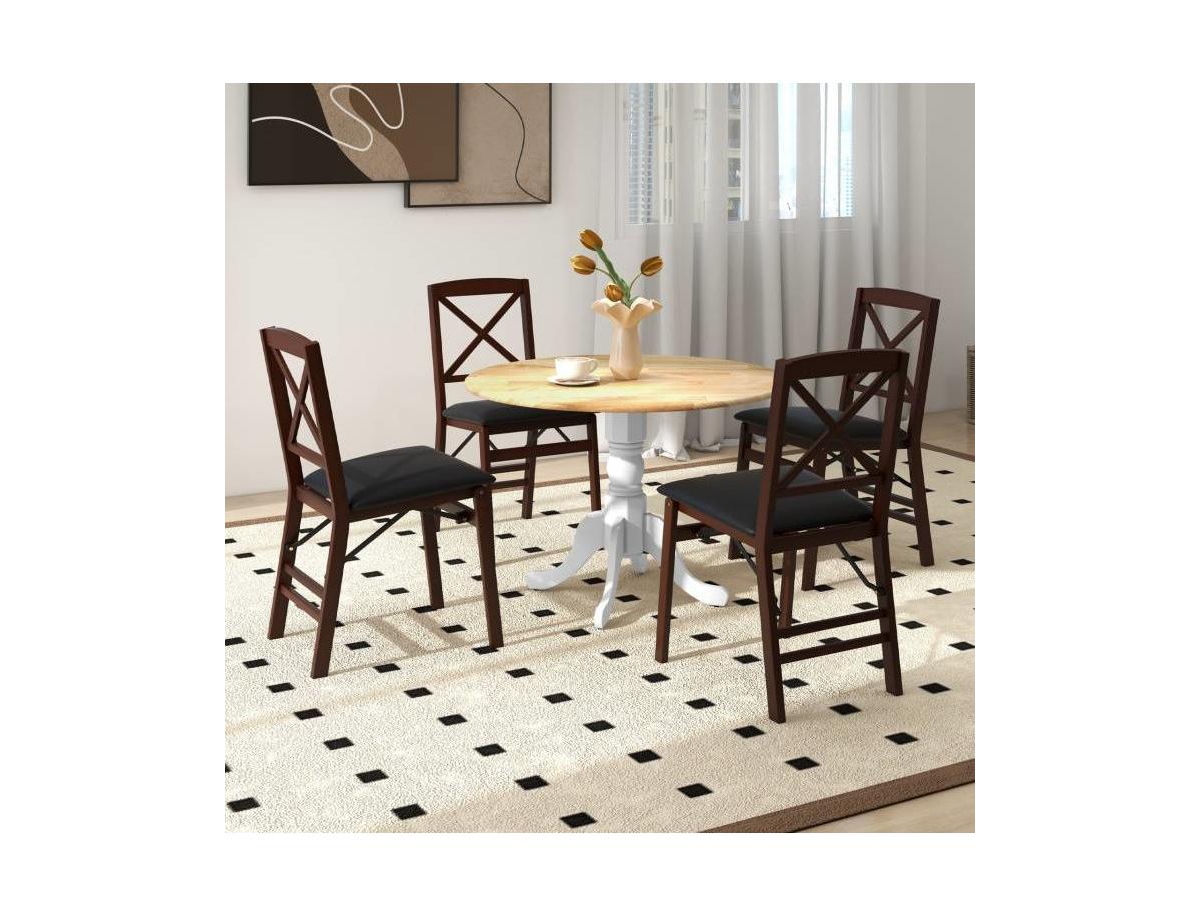 Slickblue Round 40-inch Solid Wood Kitchen Dining Table with Legs and Top