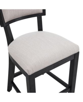 26.5" Counter Height Stools Set of 2, Upholstered with Backrest and Rubber Wood Frame-The Pop Home