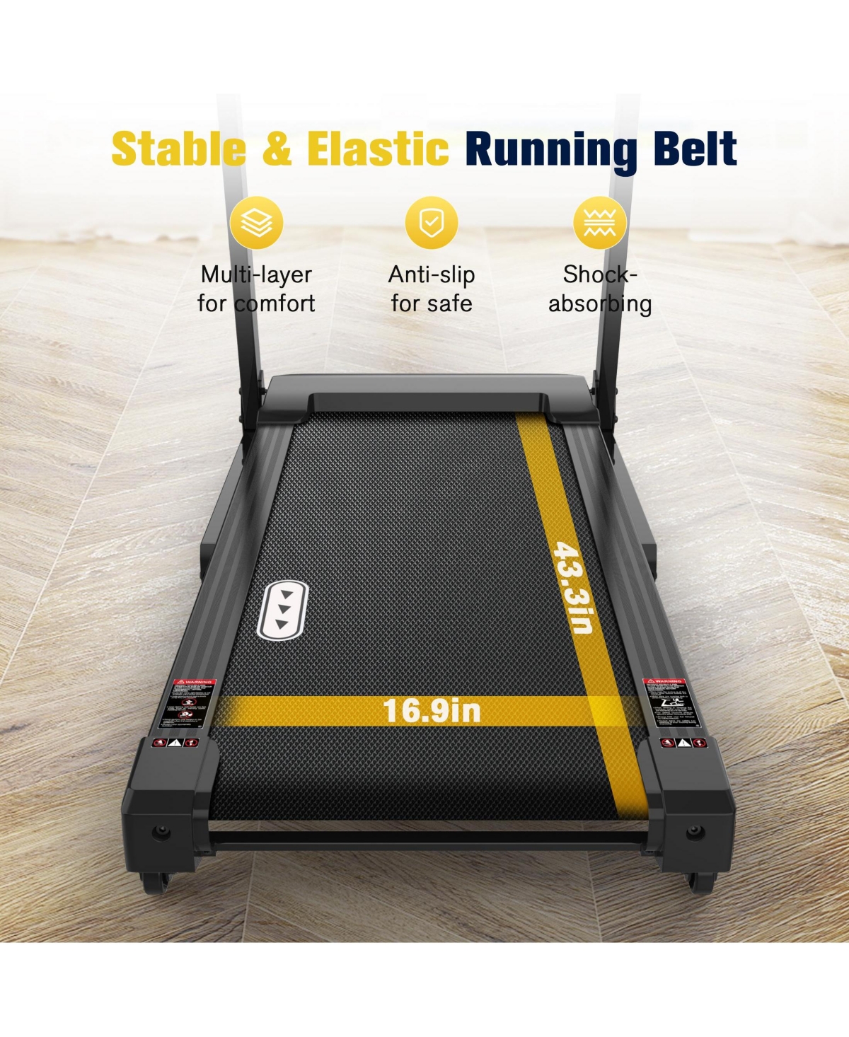 Redliro Foldable Treadmill, 15% Auto Incline, Capacity, Bluetooth, Voice Control, Heart Rate Monitor, for Home & Officel