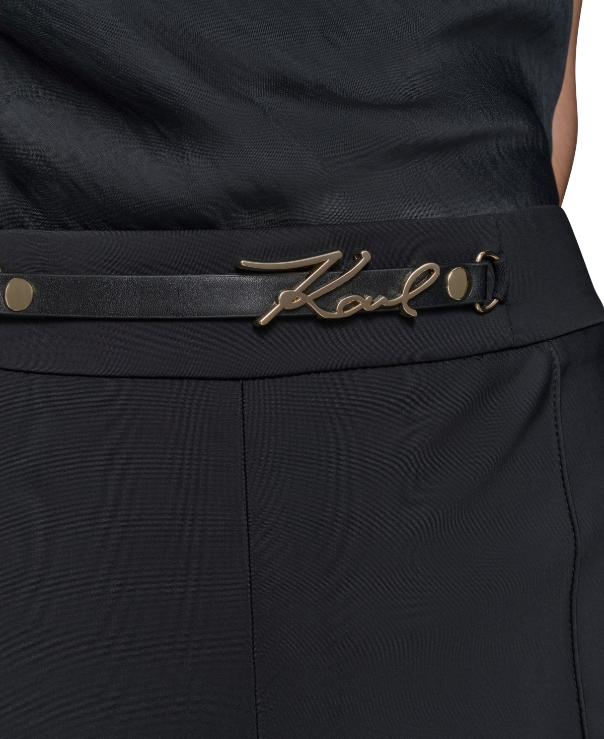 Karl Lagerfeld Women's Embellished Straight-leg Pants In Black