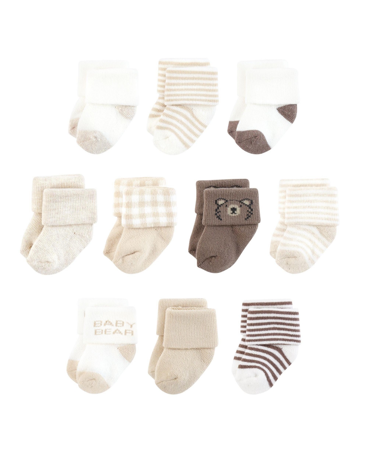 Touched by Nature Baby Boys Organic Cotton Socks, Brown Bear