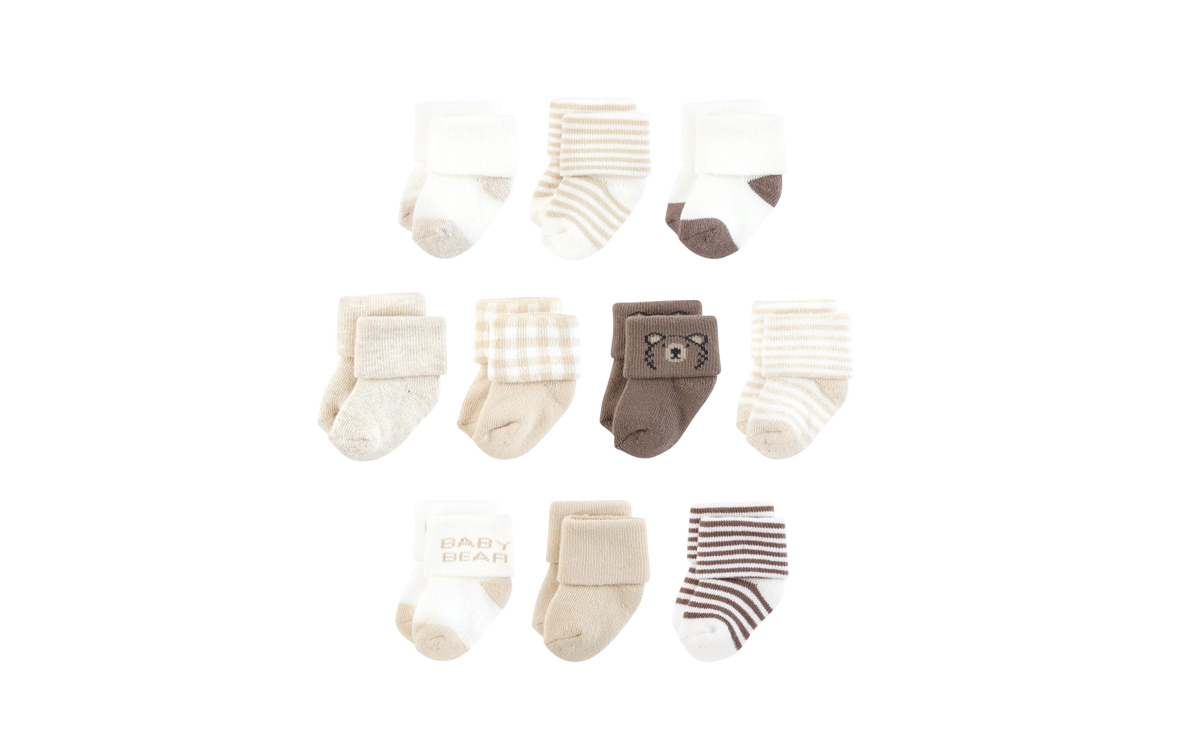 Touched by Nature Baby Boys Organic Cotton Socks, Brown Bear
