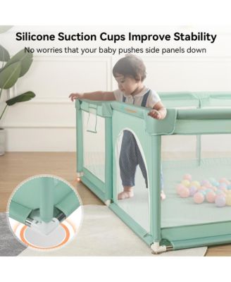 Baby Playpen, 71x79'' Extra Large Baby Playard, Kids Activity Center with Anti-Slip Base, Safety Play Yard for Infants Toddlers