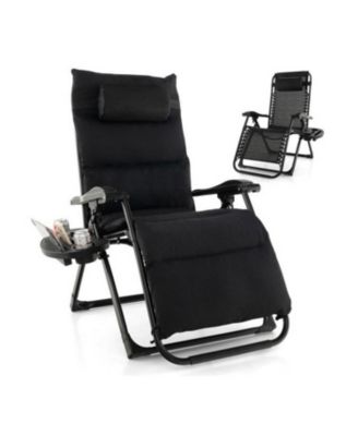 Adjustable Zero Gravity Lounge Chair with Cushions, Cup Holder, and Tray