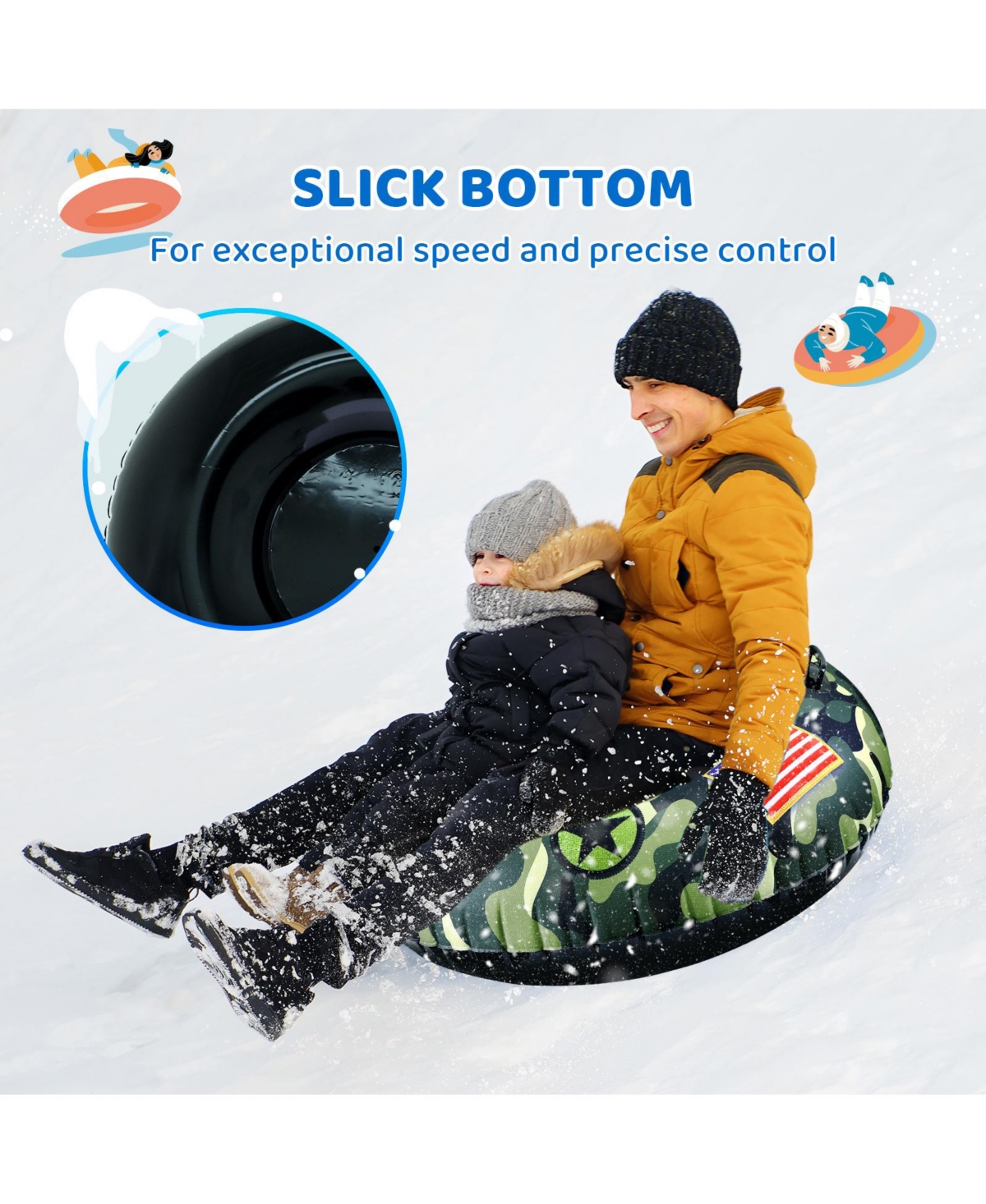 Super Snow Sledding Tube, 46" Oversize Deluxe