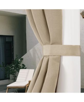 Outdoor Cabana Solid UV Protected Privacy Tab Top Curtain Panel