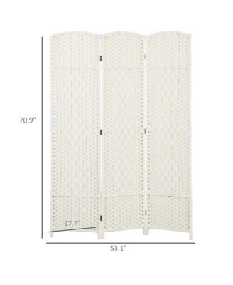 6 Panel Room Divider Hand-Woven Freesding Partition,