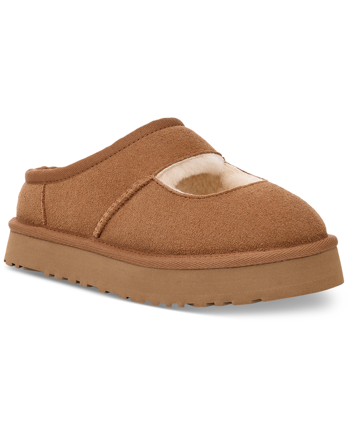 Shop Ugg Kids Bea Mary Jane Flats In Chestnut