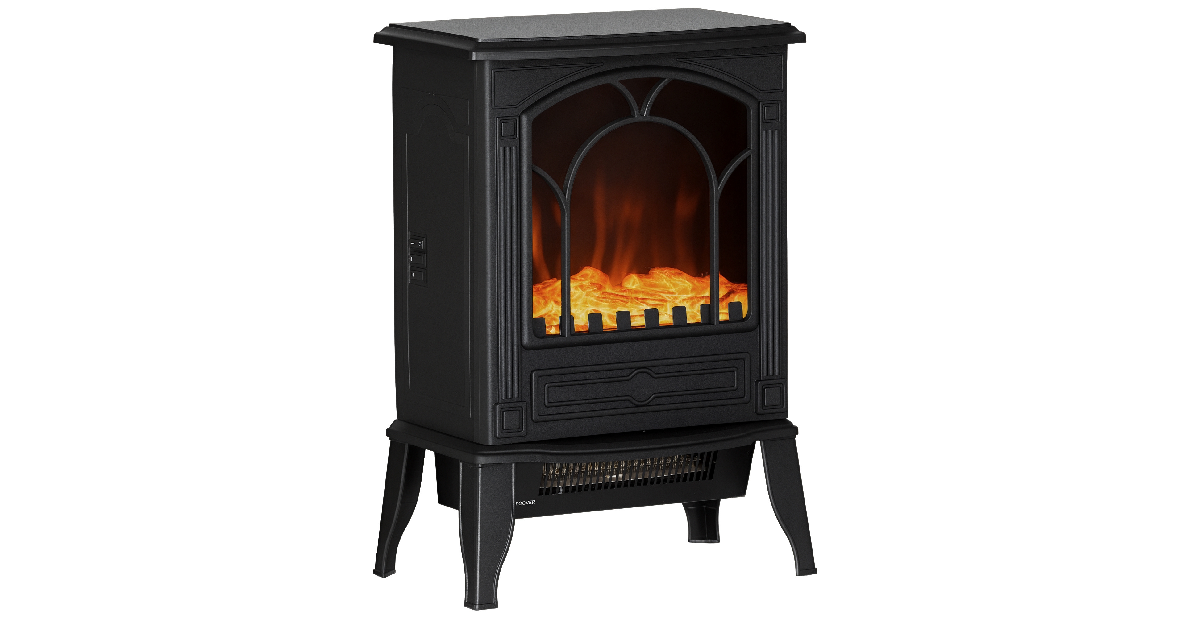 Homcom Electric Fireplace Stove with Overheat Protection 750W/1500W,