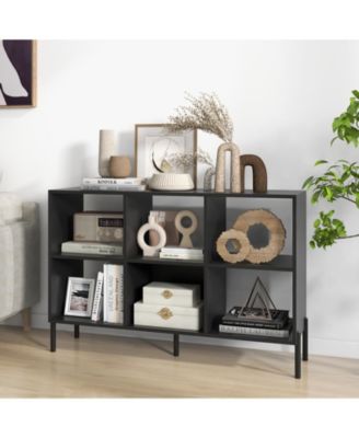 Open-Back Bookshelf with Drawer for Study