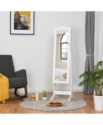 14 LED Jewelry Armoire Cabinet with Full Length Mirror and 4 Tilting Angles