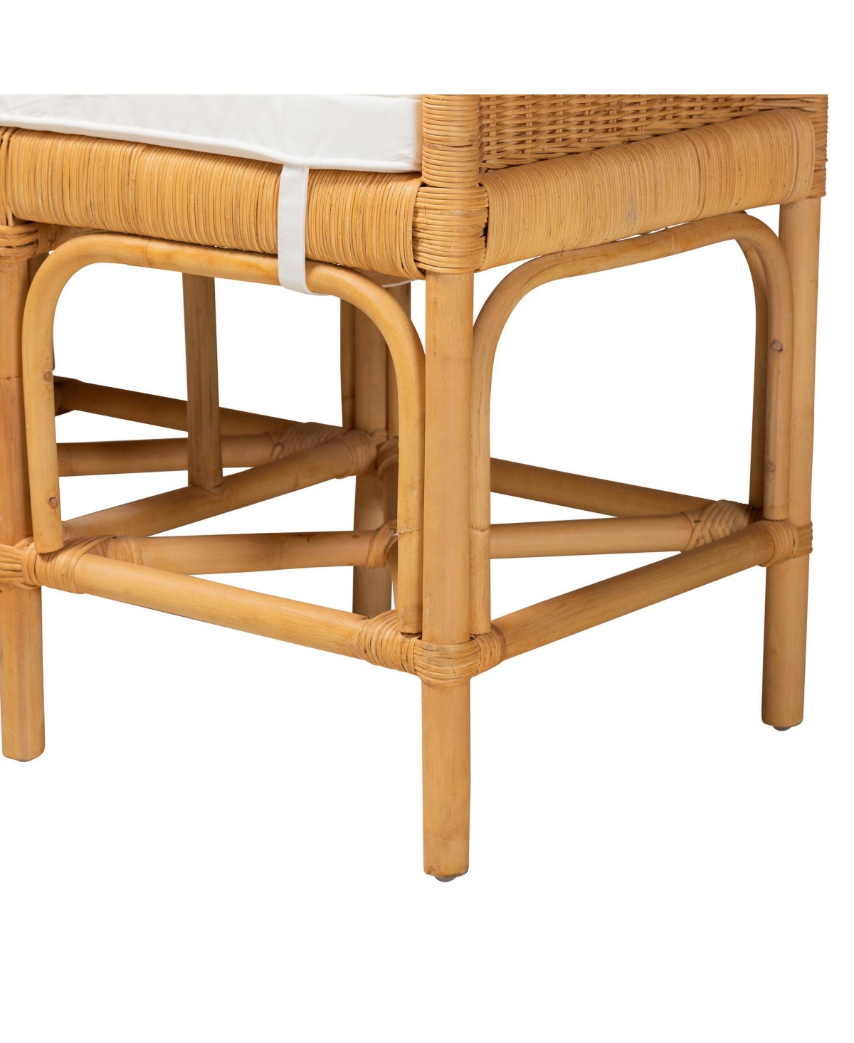 bali & pari Nairi Modern Bohemian NaturalRattan Bench - Brown