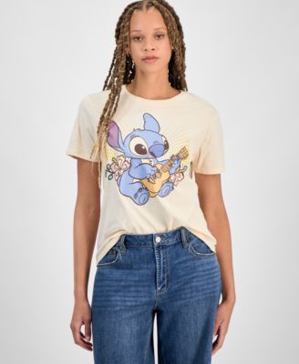 Juniors' Retro Ohana Stitch Crewneck T-Shirt